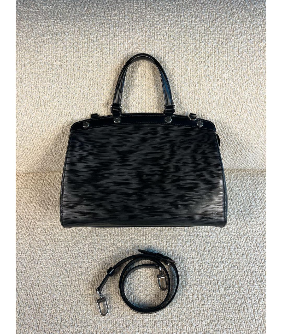 LOUIS VUITTON Черная кожаная сумка тоут, фото 5