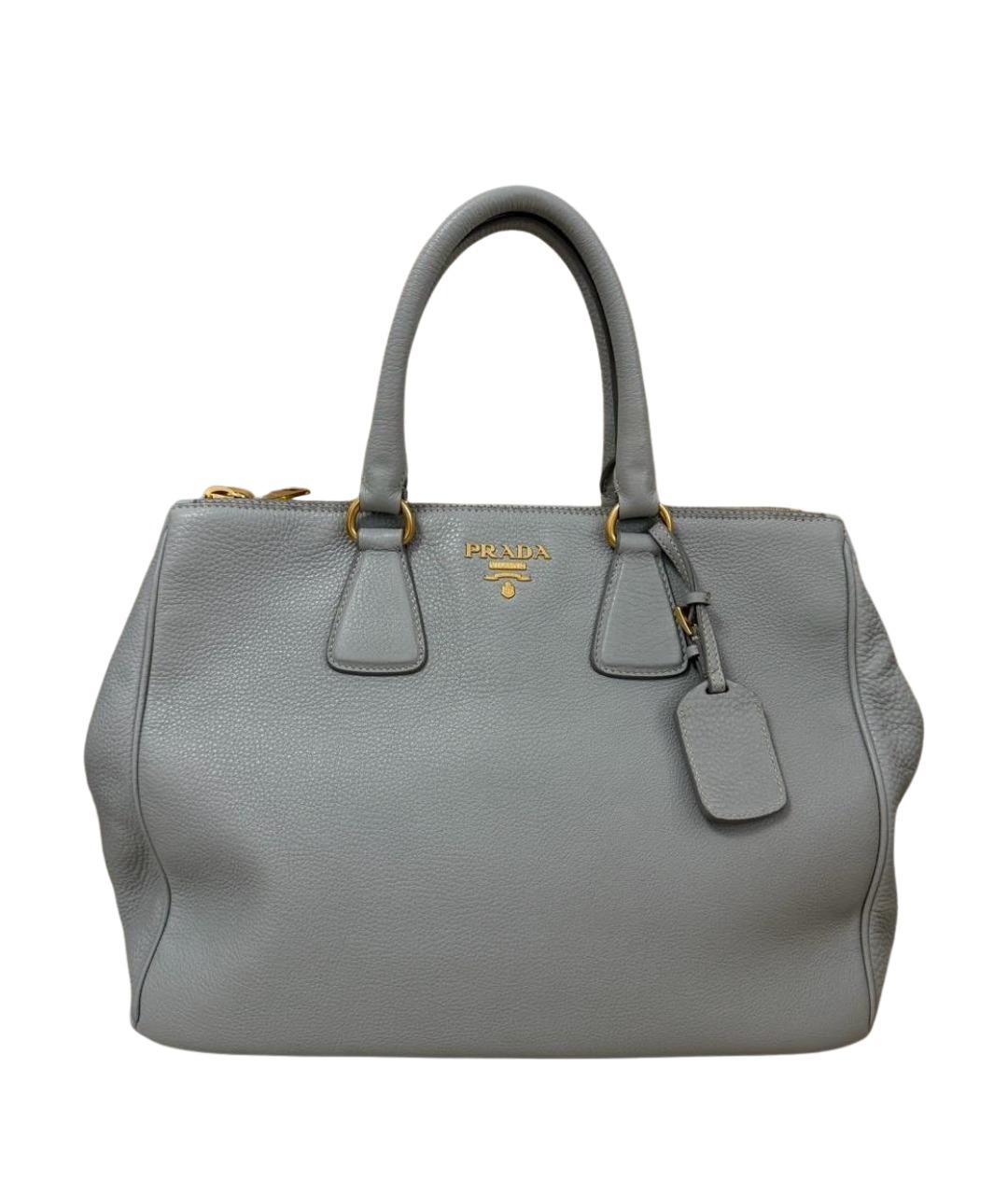 PRADA Серая кожаная сумка тоут, фото 1
