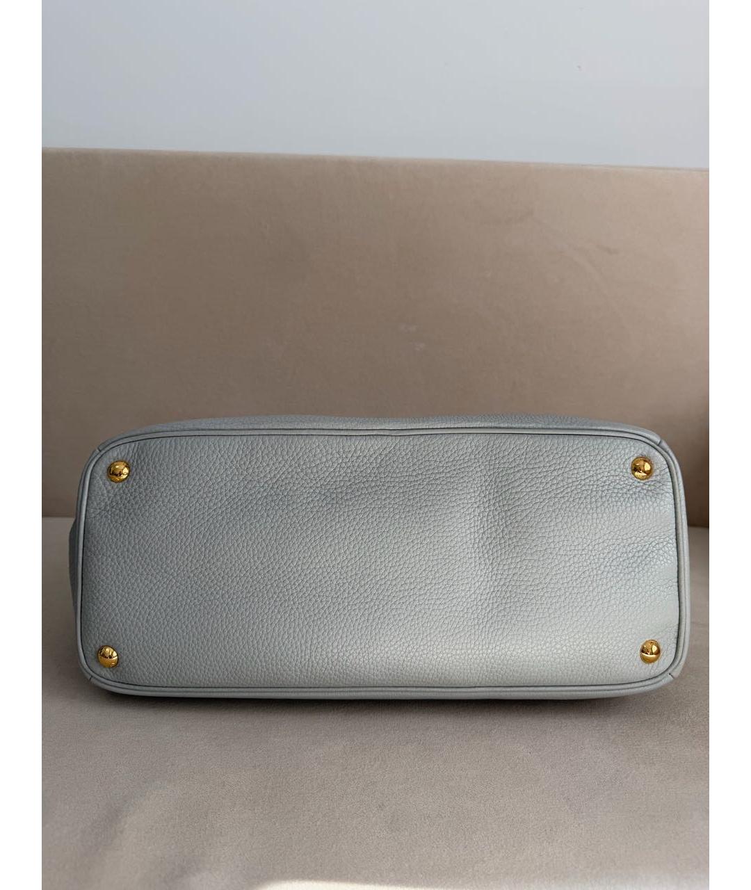 PRADA Серая кожаная сумка тоут, фото 5
