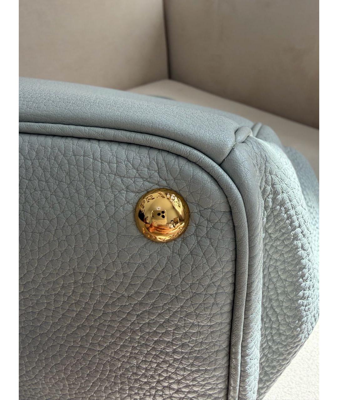 PRADA Серая кожаная сумка тоут, фото 6