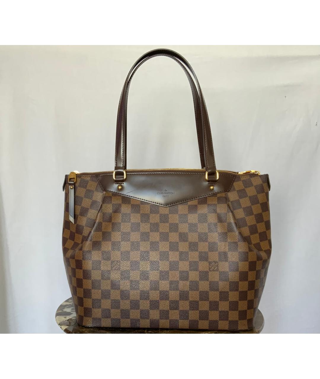 LOUIS VUITTON Коричневая канва сумка тоут, фото 5