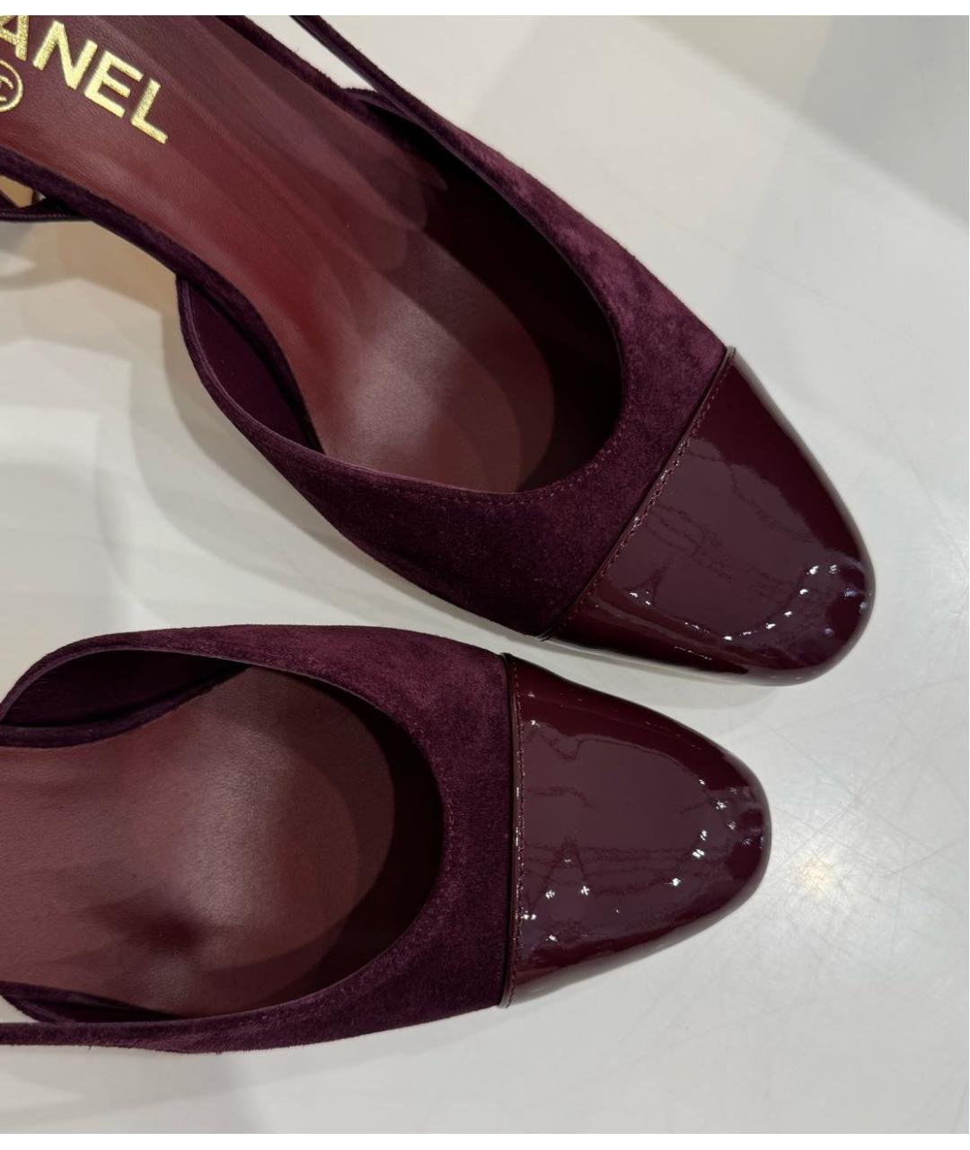 CHANEL Бордовые замшевые туфли, фото 2