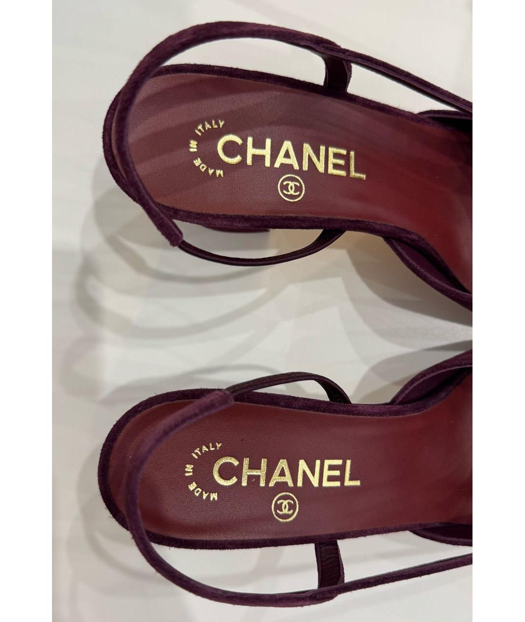 CHANEL Бордовые замшевые туфли, фото 3