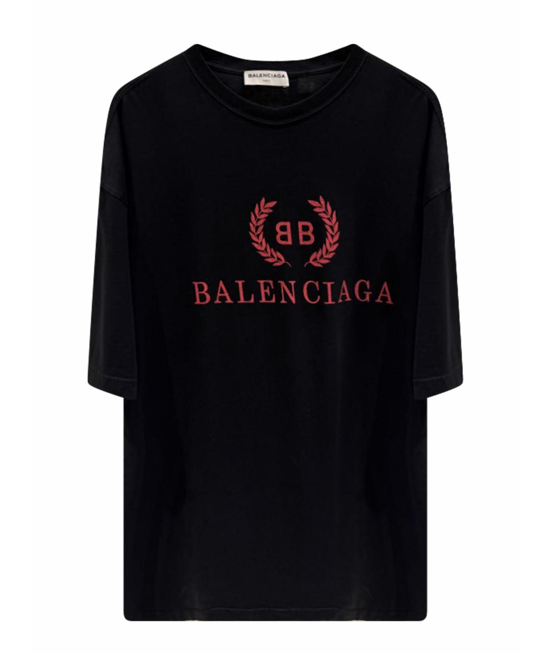 BALENCIAGA Черная хлопковая футболка, фото 1