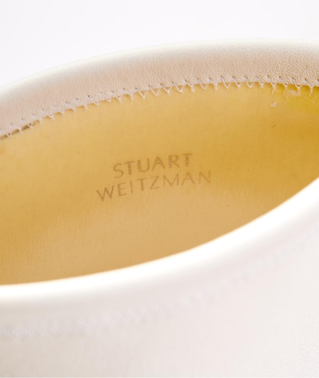 STUART WEITZMAN Белые кожаные ботфорты, фото 4