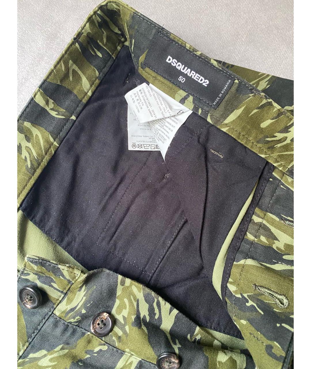 DSQUARED2 Зеленые хлопковые брюки чинос, фото 2