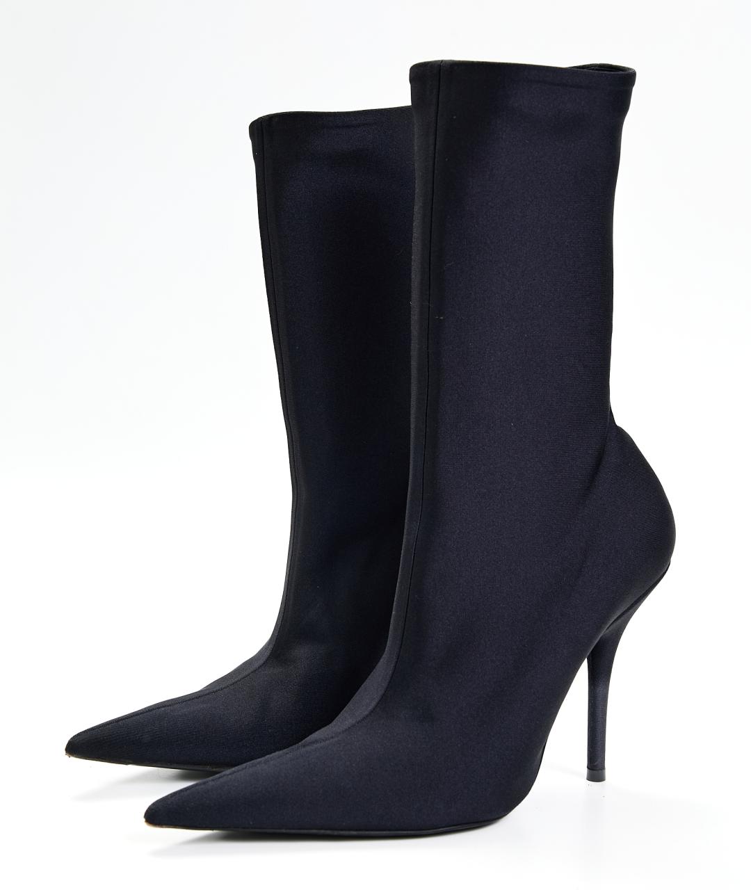 BALENCIAGA Черные текстильные ботильоны, фото 2