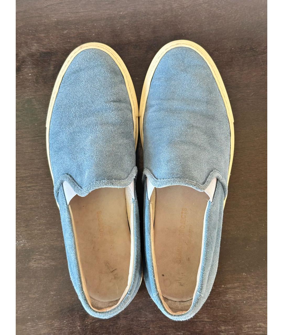 COMMON PROJECTS Голубые замшевые низкие кроссовки / кеды, фото 3