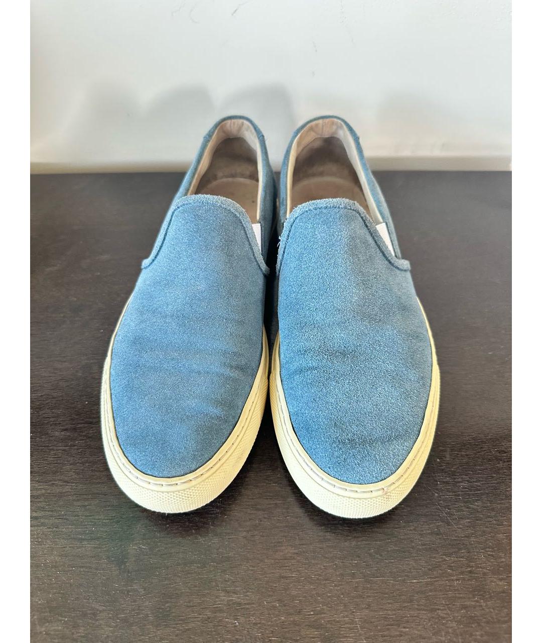COMMON PROJECTS Голубые замшевые низкие кроссовки / кеды, фото 2