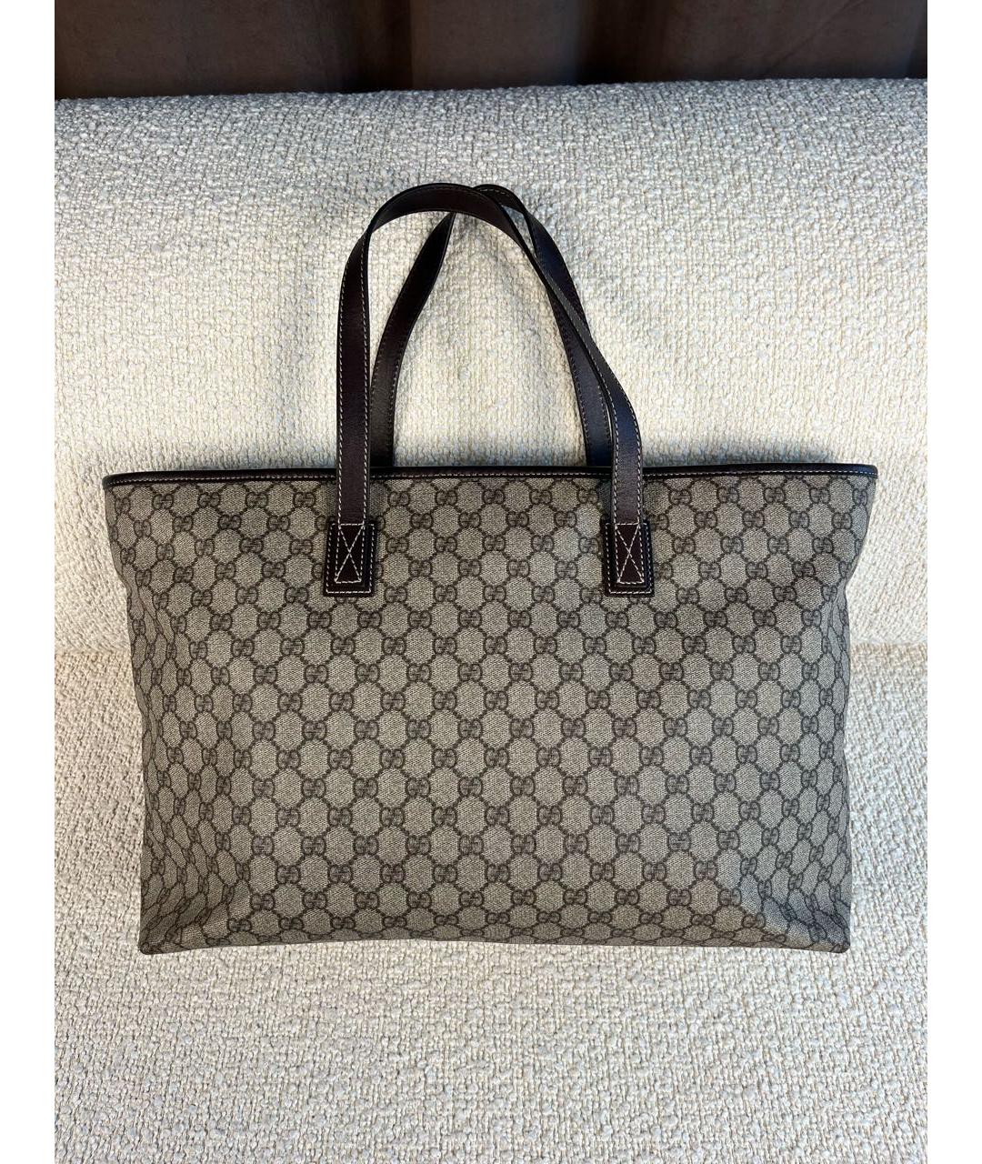 GUCCI Бежевая канва сумка тоут, фото 3
