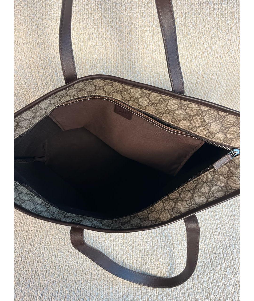 GUCCI Бежевая канва сумка тоут, фото 4