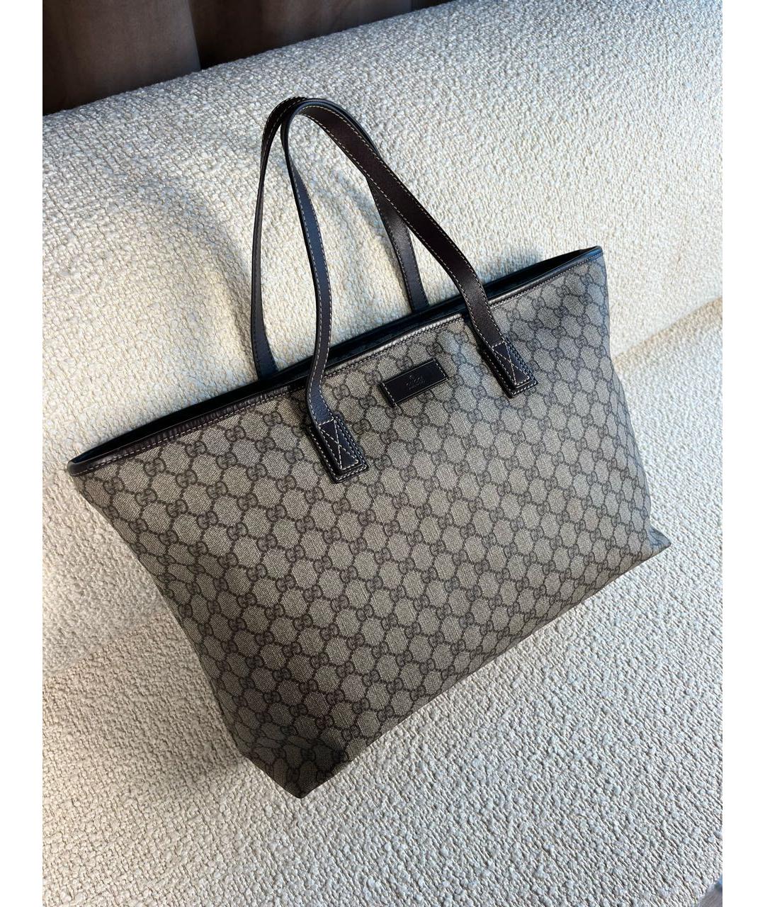 GUCCI Бежевая канва сумка тоут, фото 2
