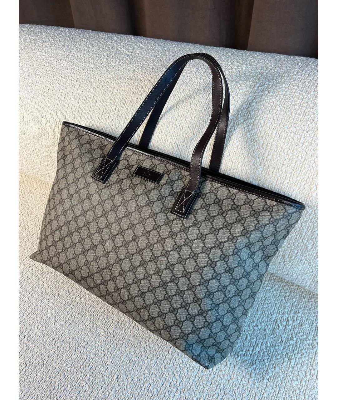 GUCCI Бежевая канва сумка тоут, фото 5
