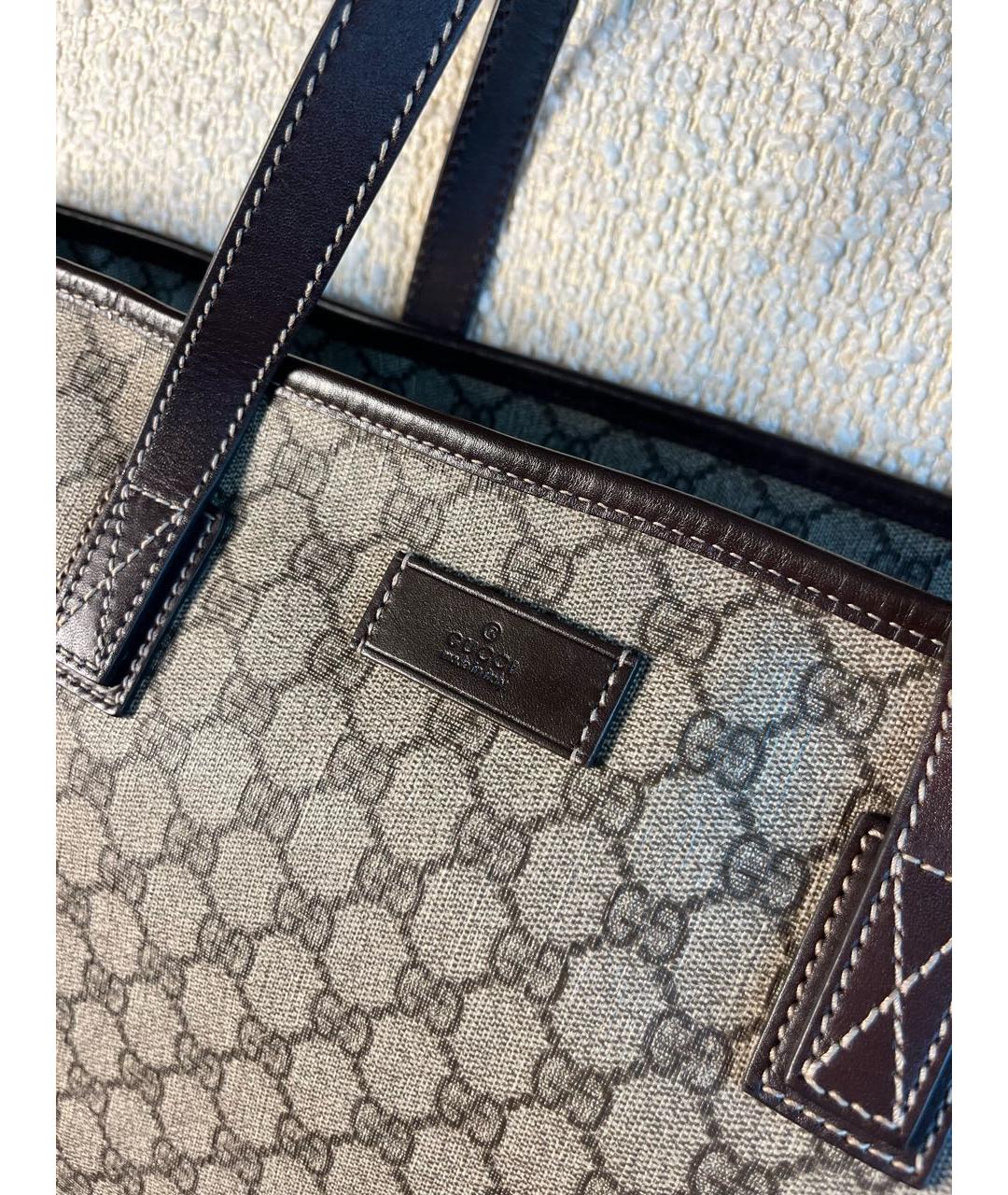 GUCCI Бежевая канва сумка тоут, фото 8