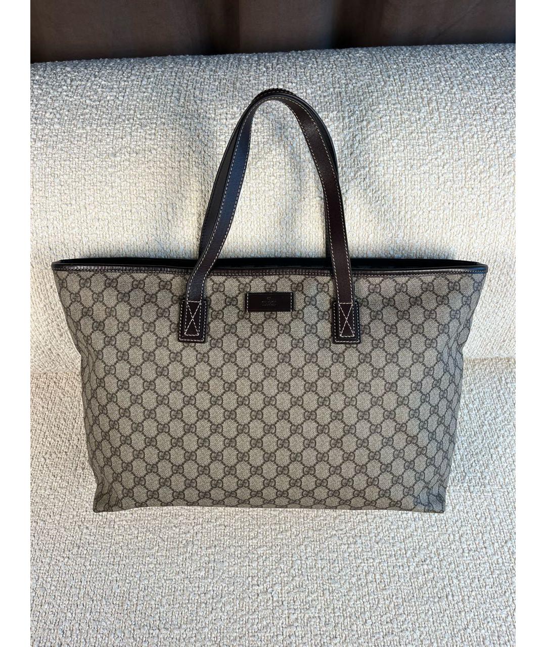 GUCCI Бежевая канва сумка тоут, фото 9