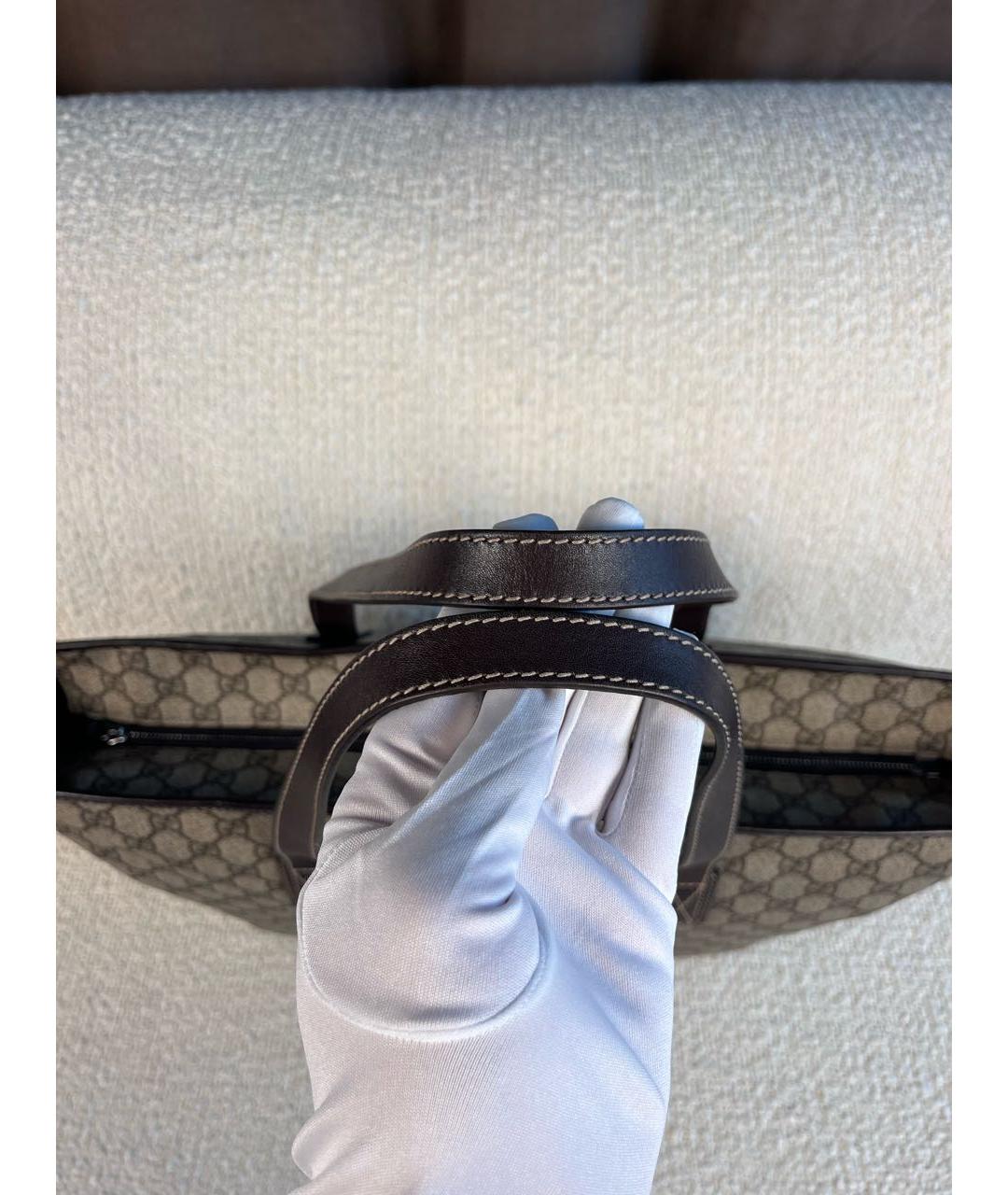 GUCCI Бежевая канва сумка тоут, фото 7