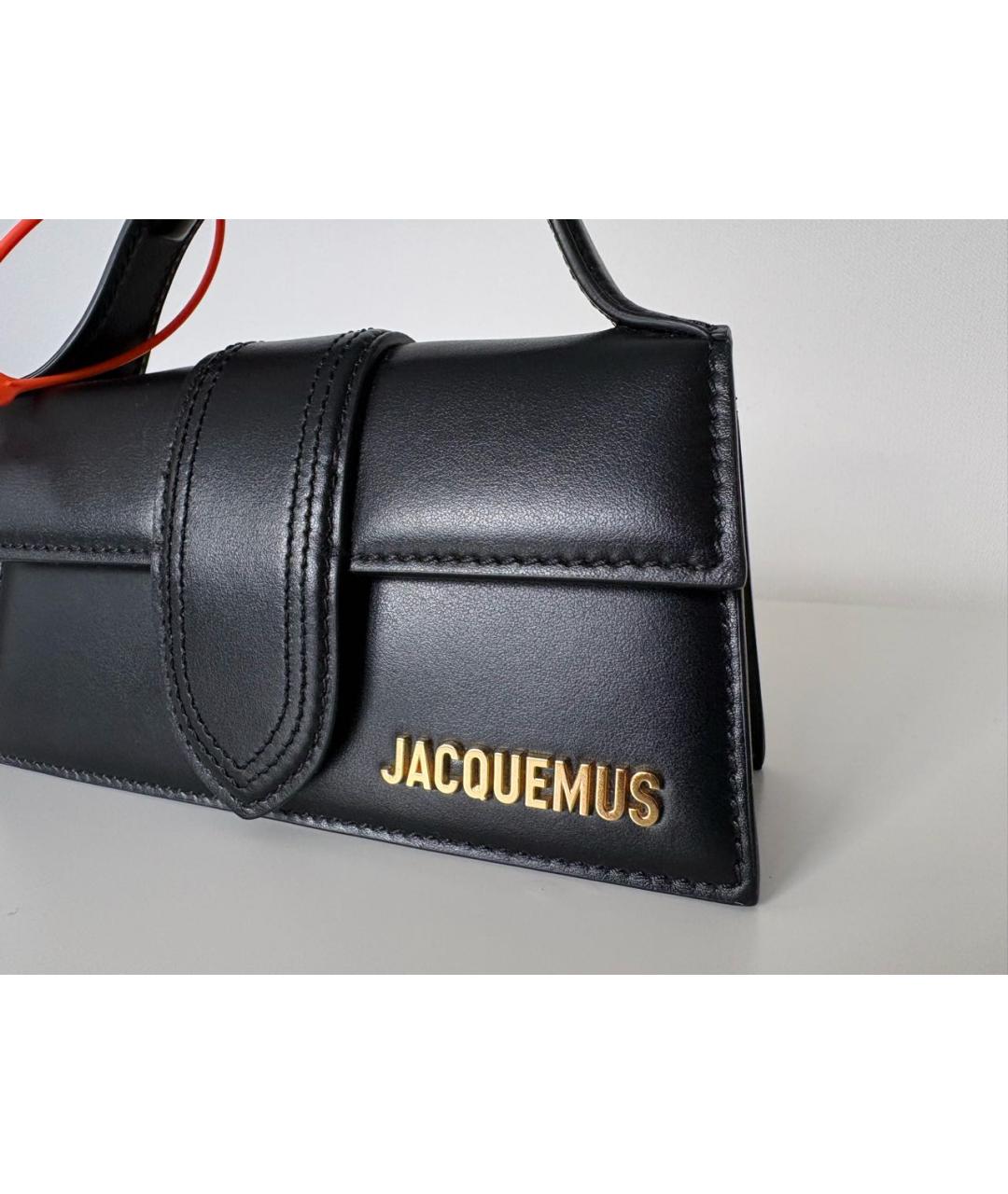 JACQUEMUS Черная кожаная сумка через плечо, фото 2