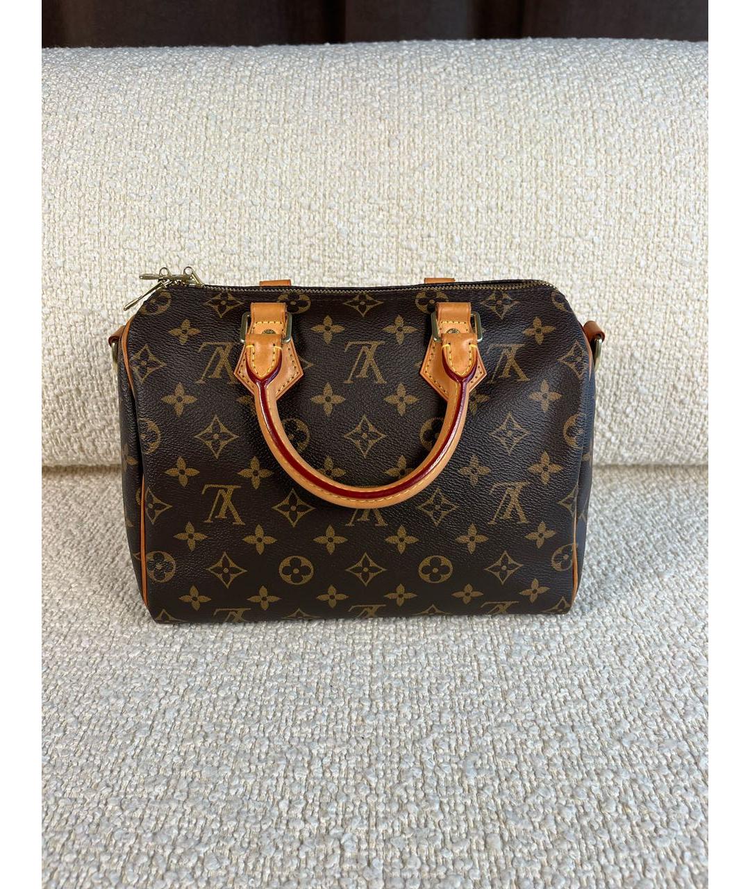 LOUIS VUITTON Коричневая канва сумка с короткими ручками, фото 3