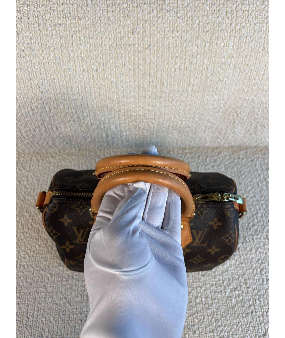 LOUIS VUITTON Коричневая канва сумка с короткими ручками, фото 7