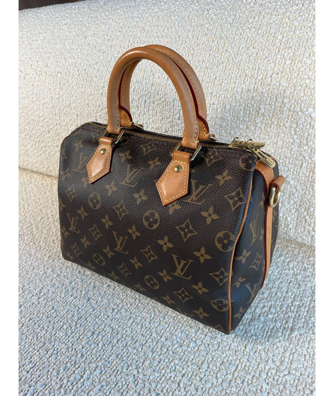 LOUIS VUITTON Коричневая канва сумка с короткими ручками, фото 5