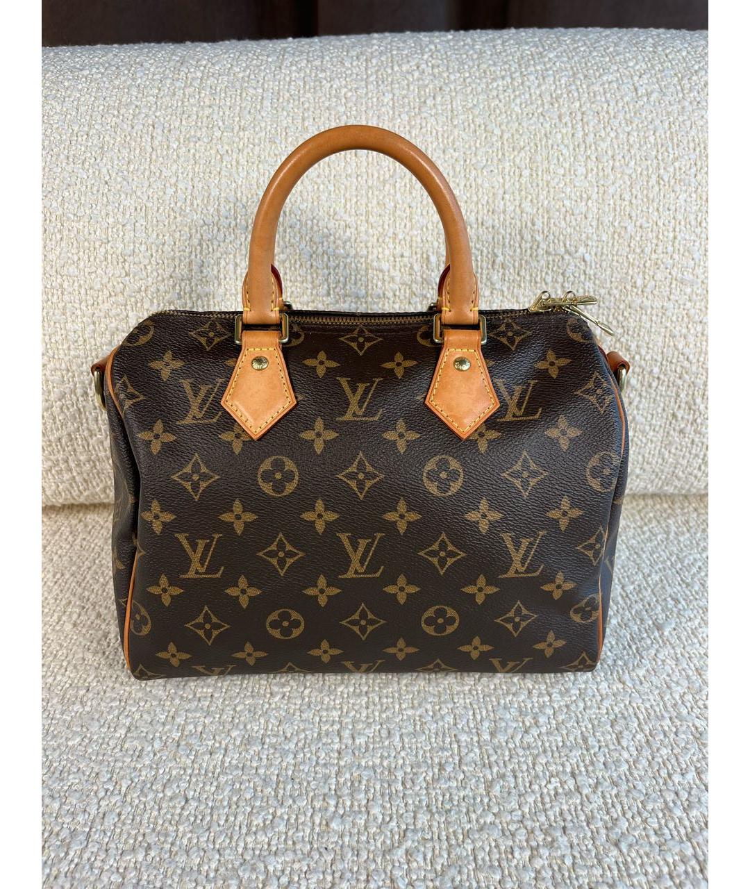 LOUIS VUITTON Коричневая канва сумка с короткими ручками, фото 9