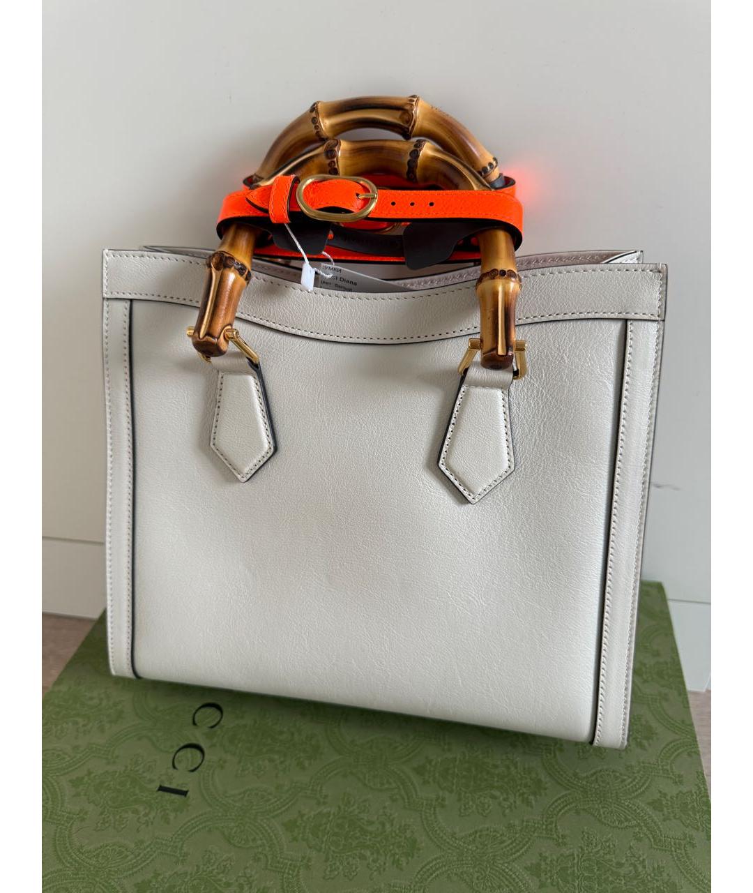 GUCCI Белая кожаная сумка через плечо, фото 3