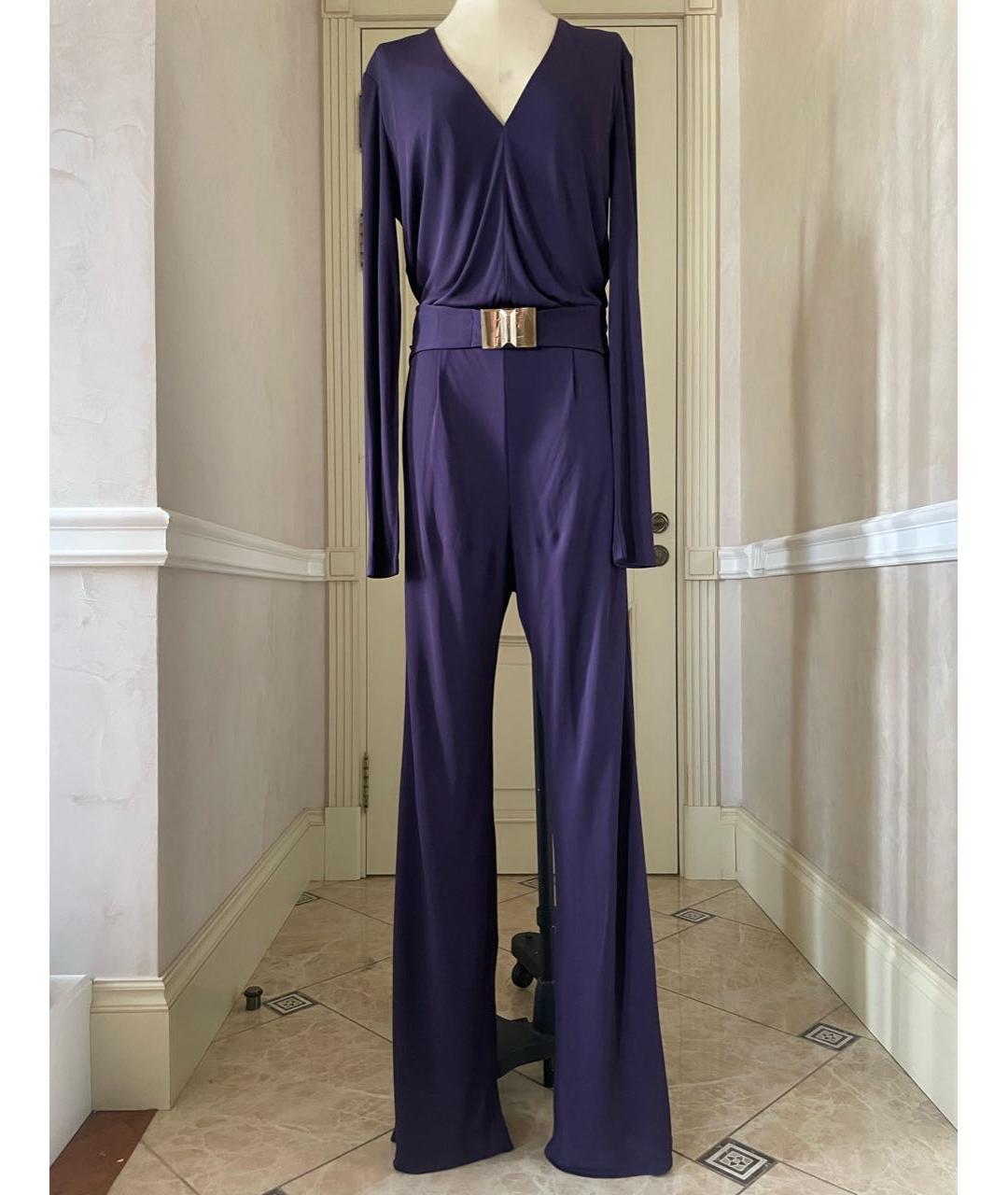EMILIO PUCCI Фиолетовый вискозный комбинезон, фото 9