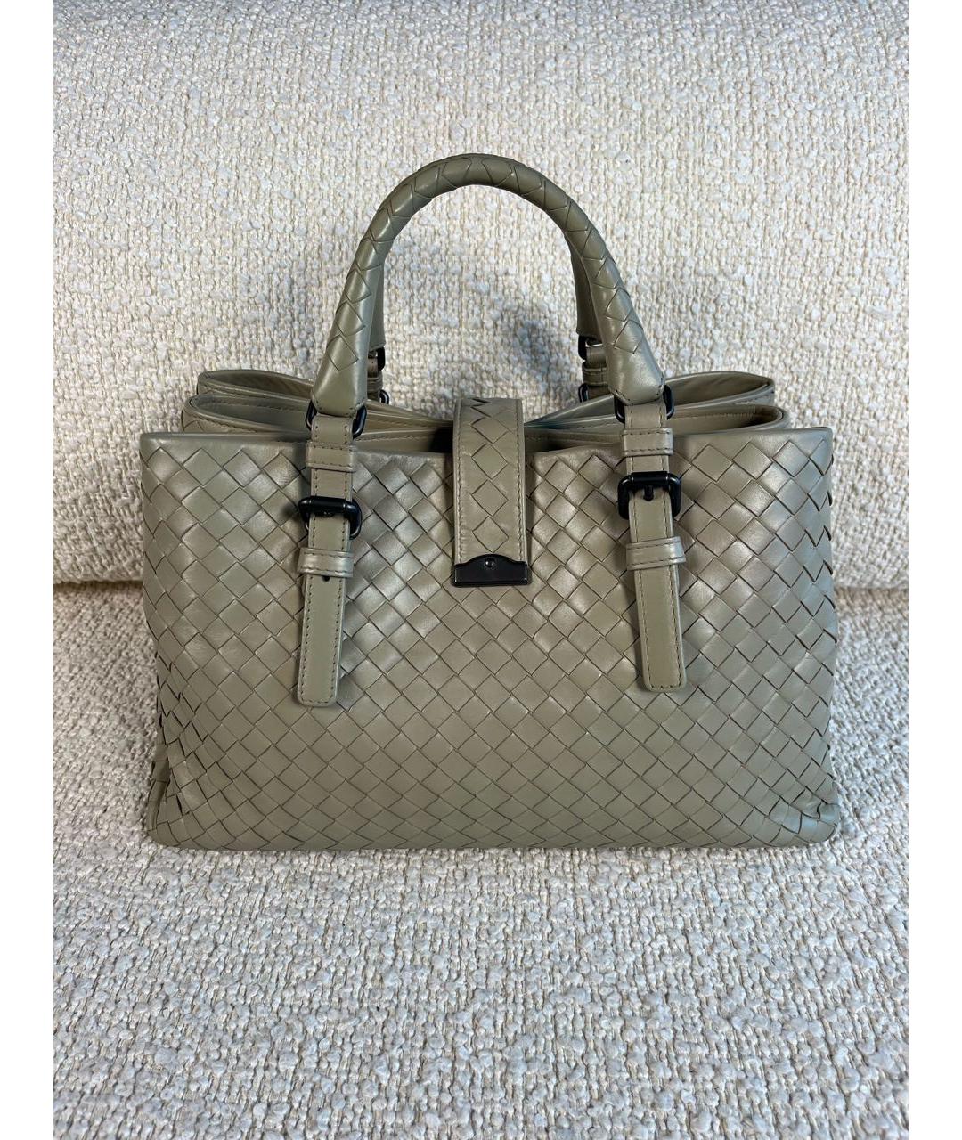 BOTTEGA VENETA Серая кожаная сумка с короткими ручками, фото 3