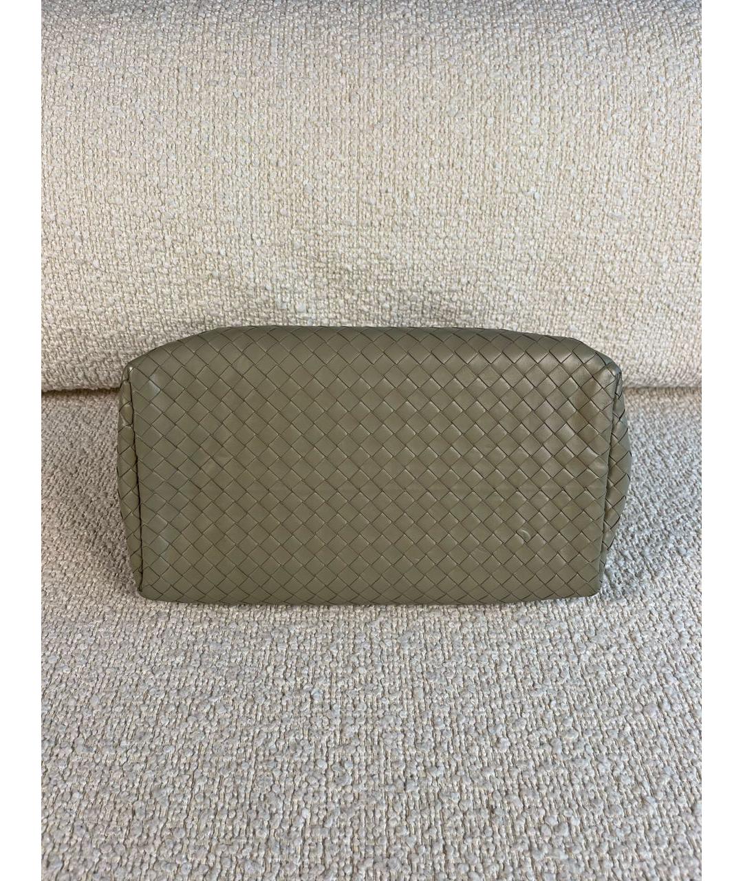 BOTTEGA VENETA Серая кожаная сумка с короткими ручками, фото 7
