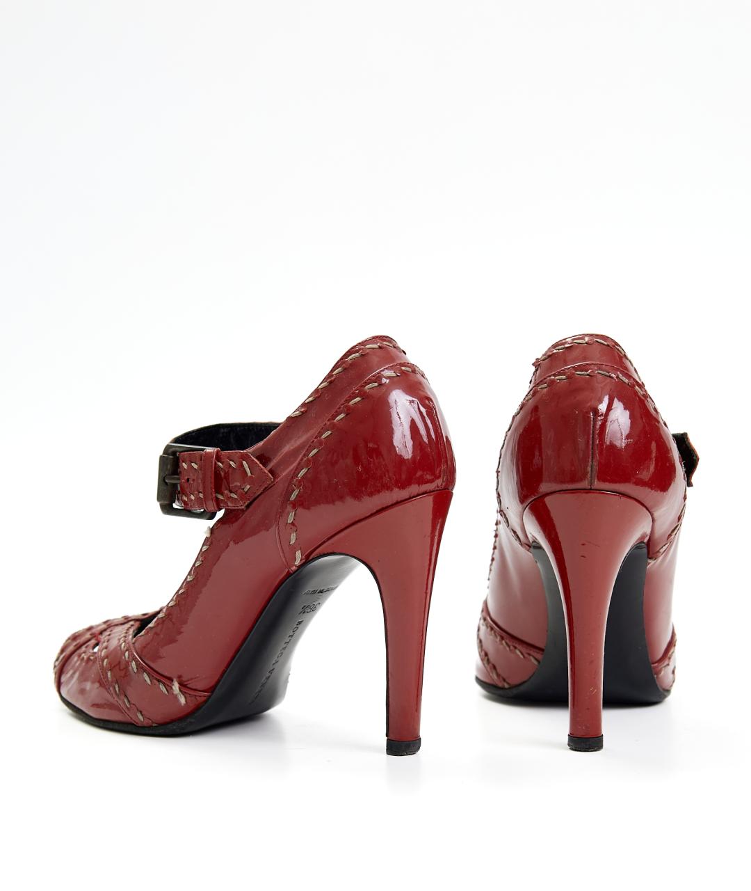 BOTTEGA VENETA Красные туфли из лакированной кожи, фото 4