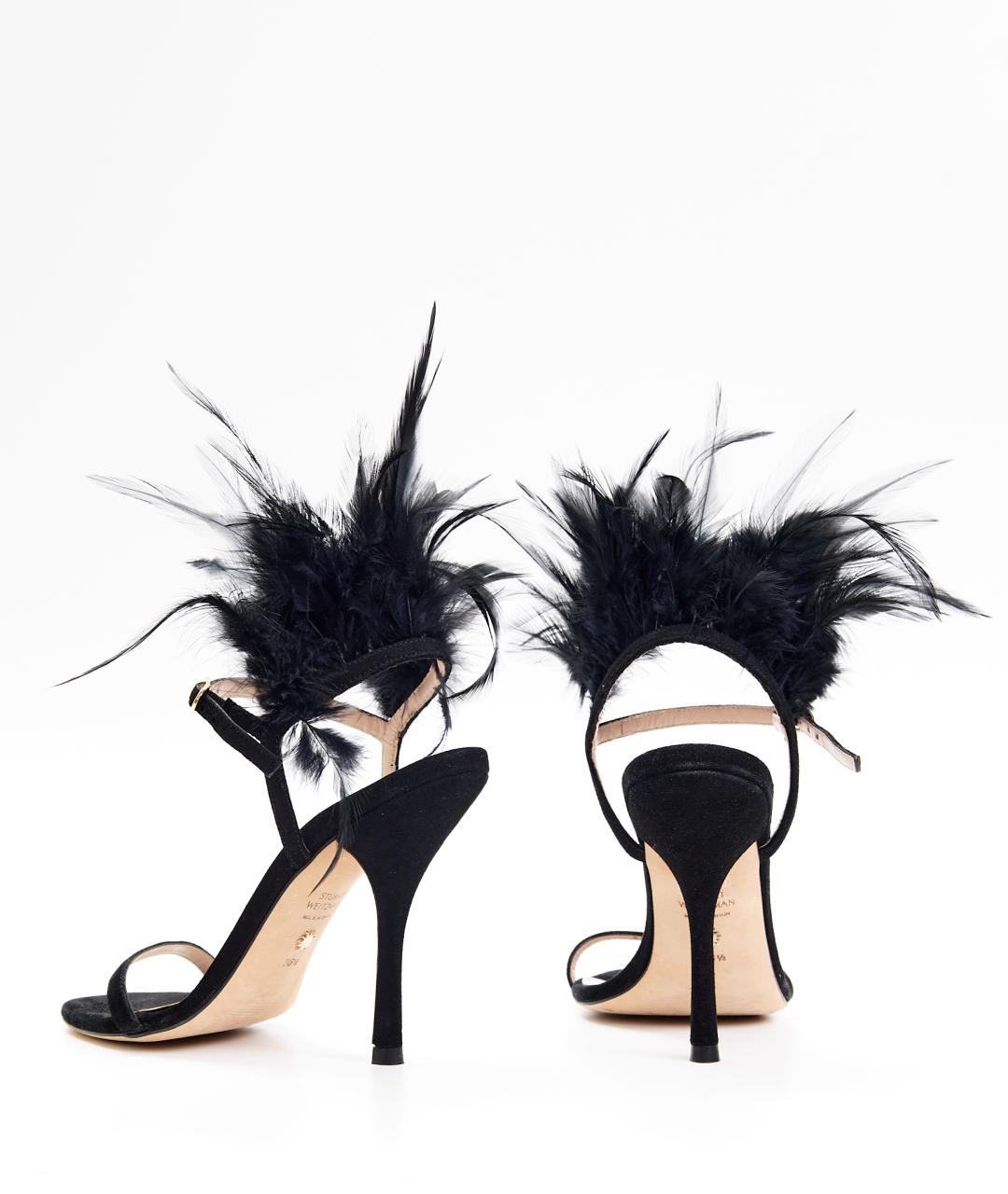 STUART WEITZMAN Черные замшевые босоножки, фото 3