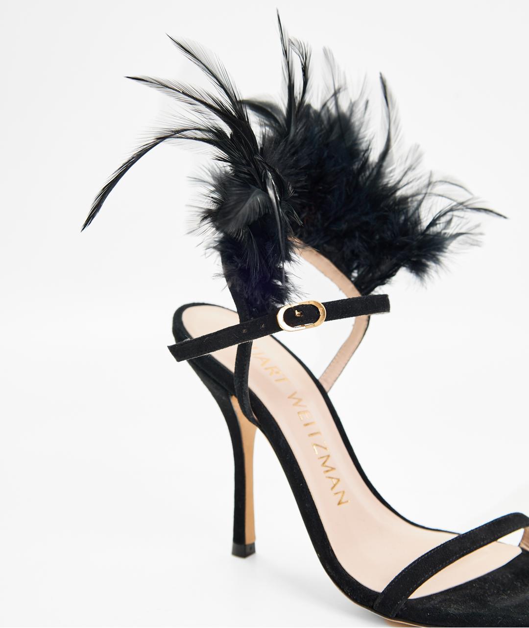 STUART WEITZMAN Черные замшевые босоножки, фото 6