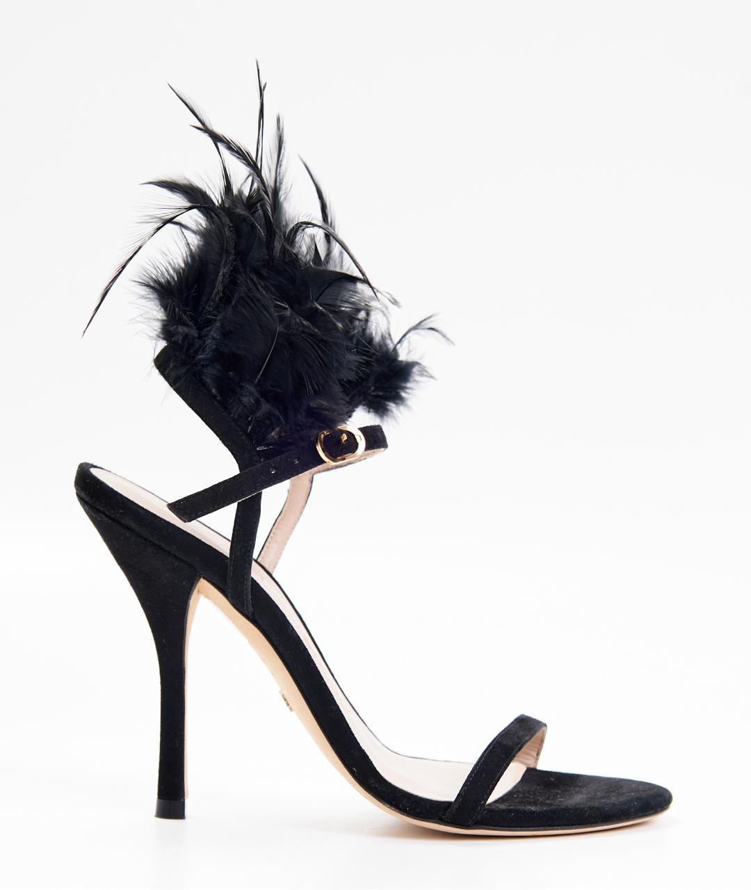 STUART WEITZMAN Черные замшевые босоножки, фото 7