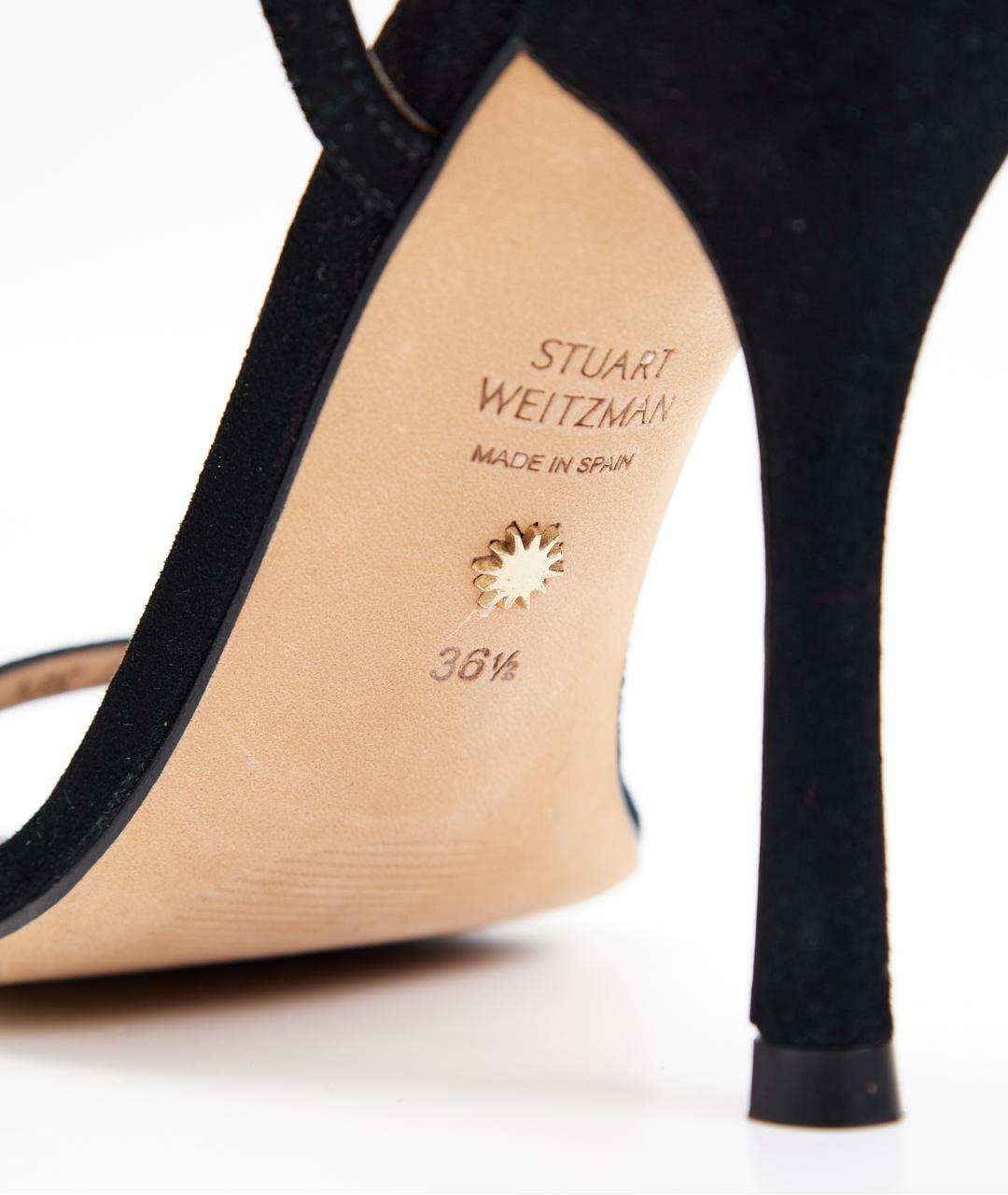 STUART WEITZMAN Черные замшевые босоножки, фото 4