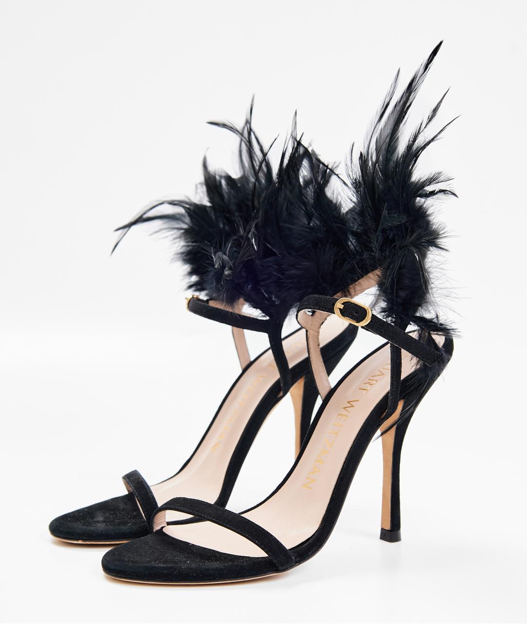STUART WEITZMAN Черные замшевые босоножки, фото 2