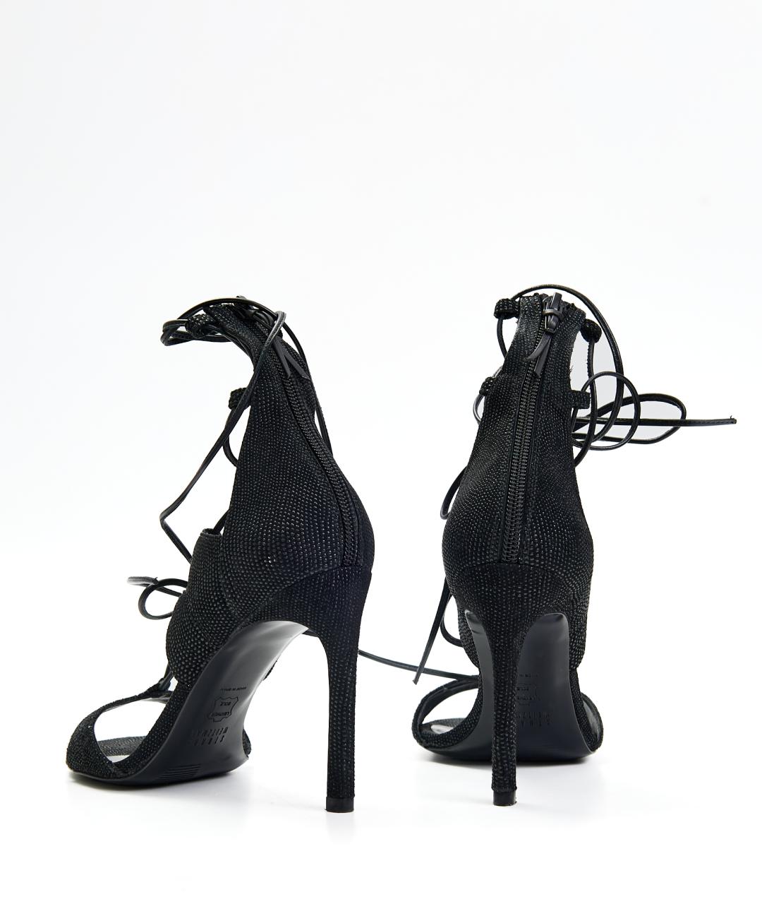 STUART WEITZMAN Черные текстильные босоножки, фото 2