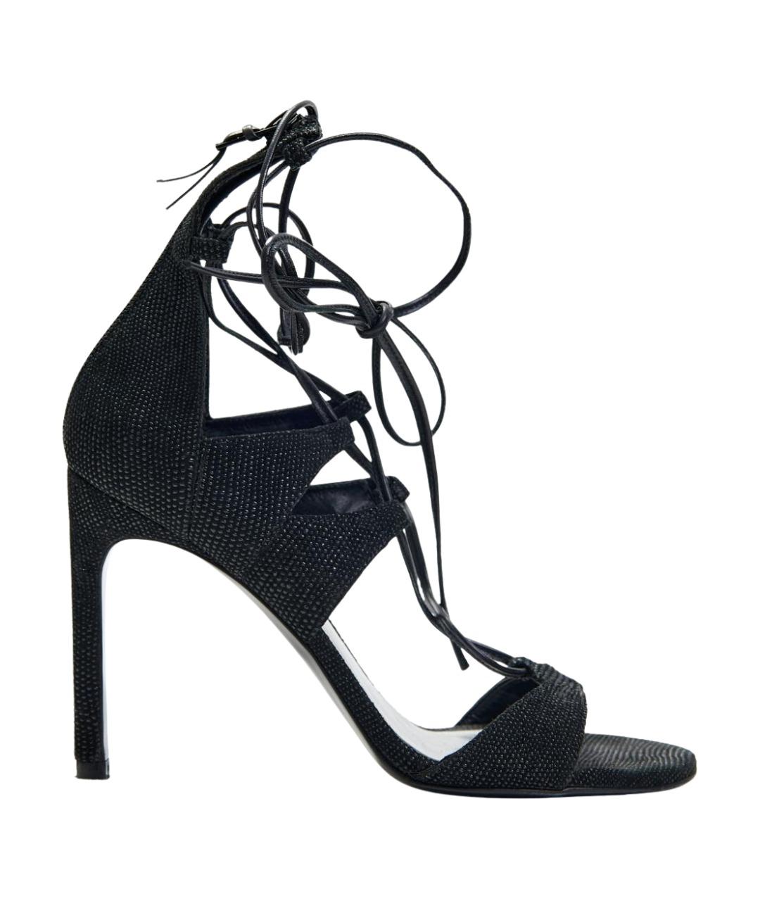STUART WEITZMAN Черные текстильные босоножки, фото 1