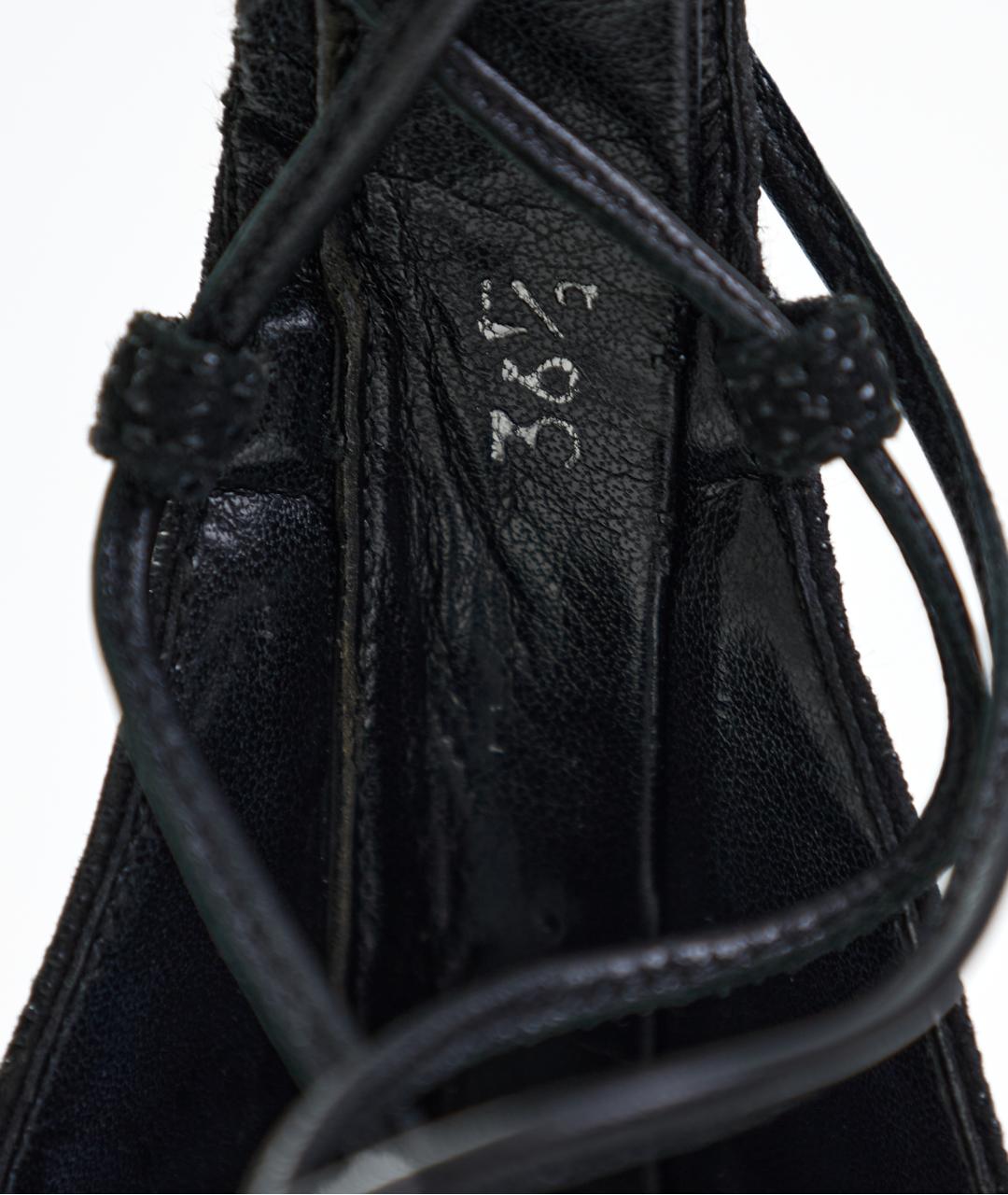 STUART WEITZMAN Черные текстильные босоножки, фото 4