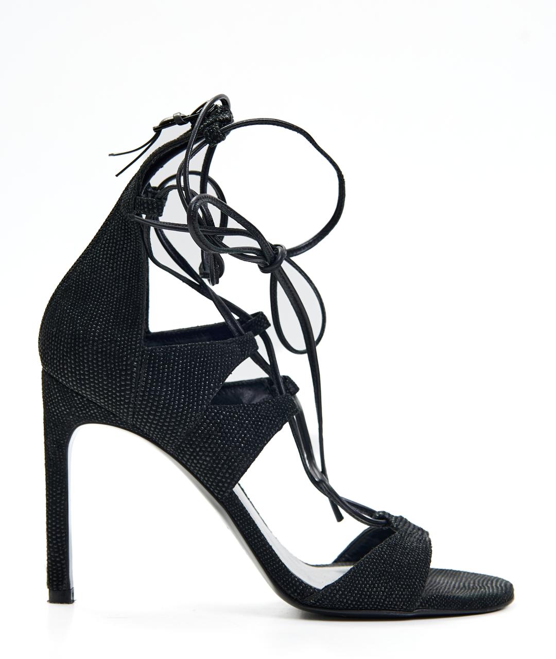 STUART WEITZMAN Черные текстильные босоножки, фото 5