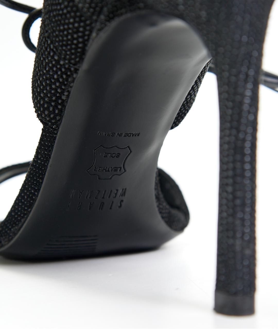 STUART WEITZMAN Черные текстильные босоножки, фото 3