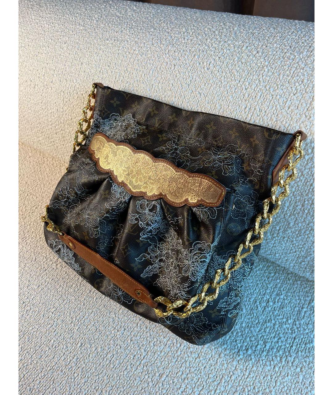 LOUIS VUITTON Коричневая канва сумка через плечо, фото 5
