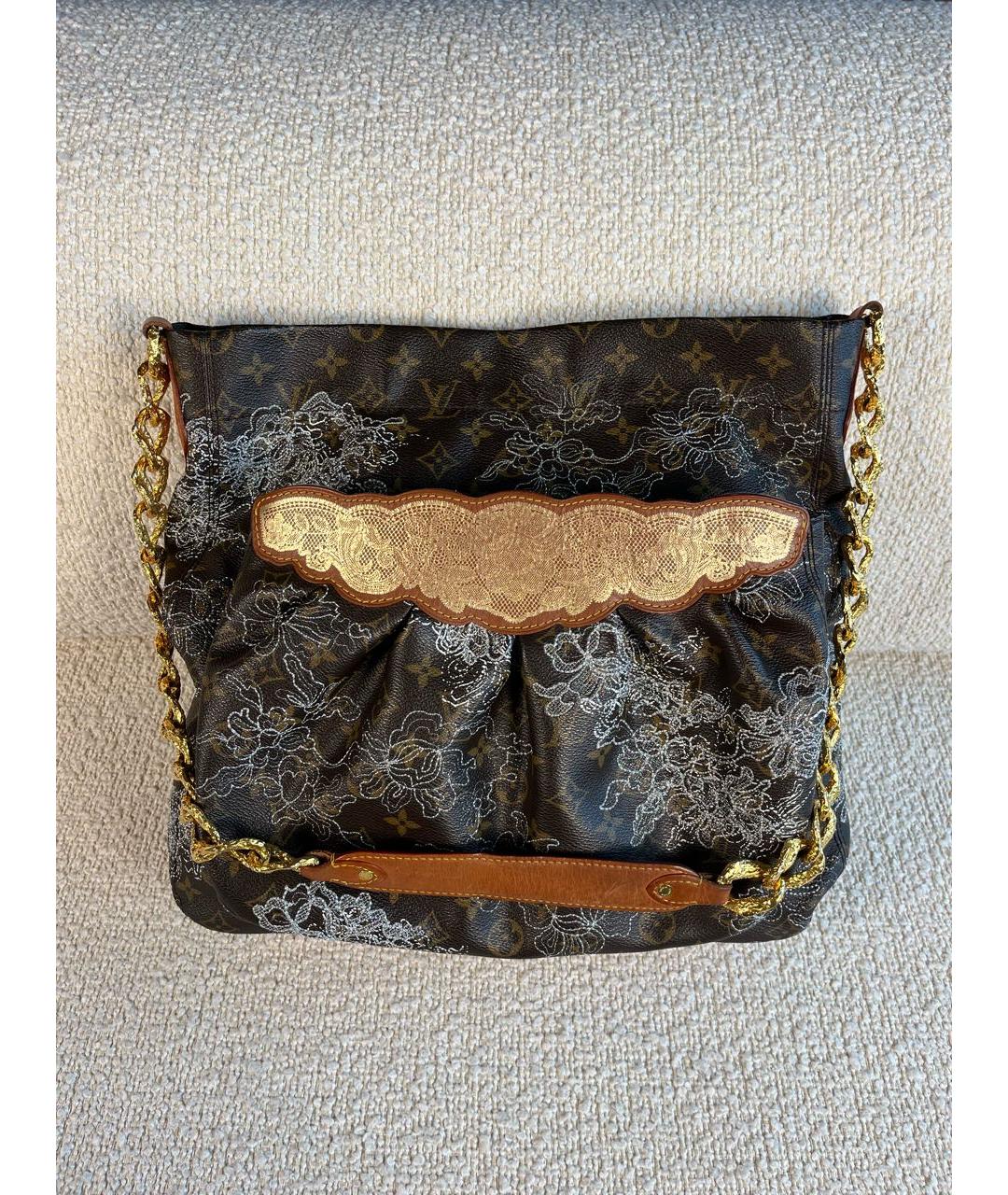 LOUIS VUITTON Коричневая канва сумка через плечо, фото 9