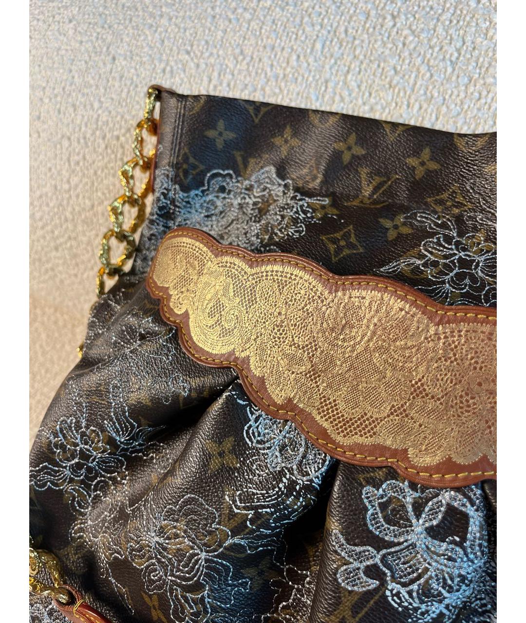 LOUIS VUITTON Коричневая канва сумка через плечо, фото 7