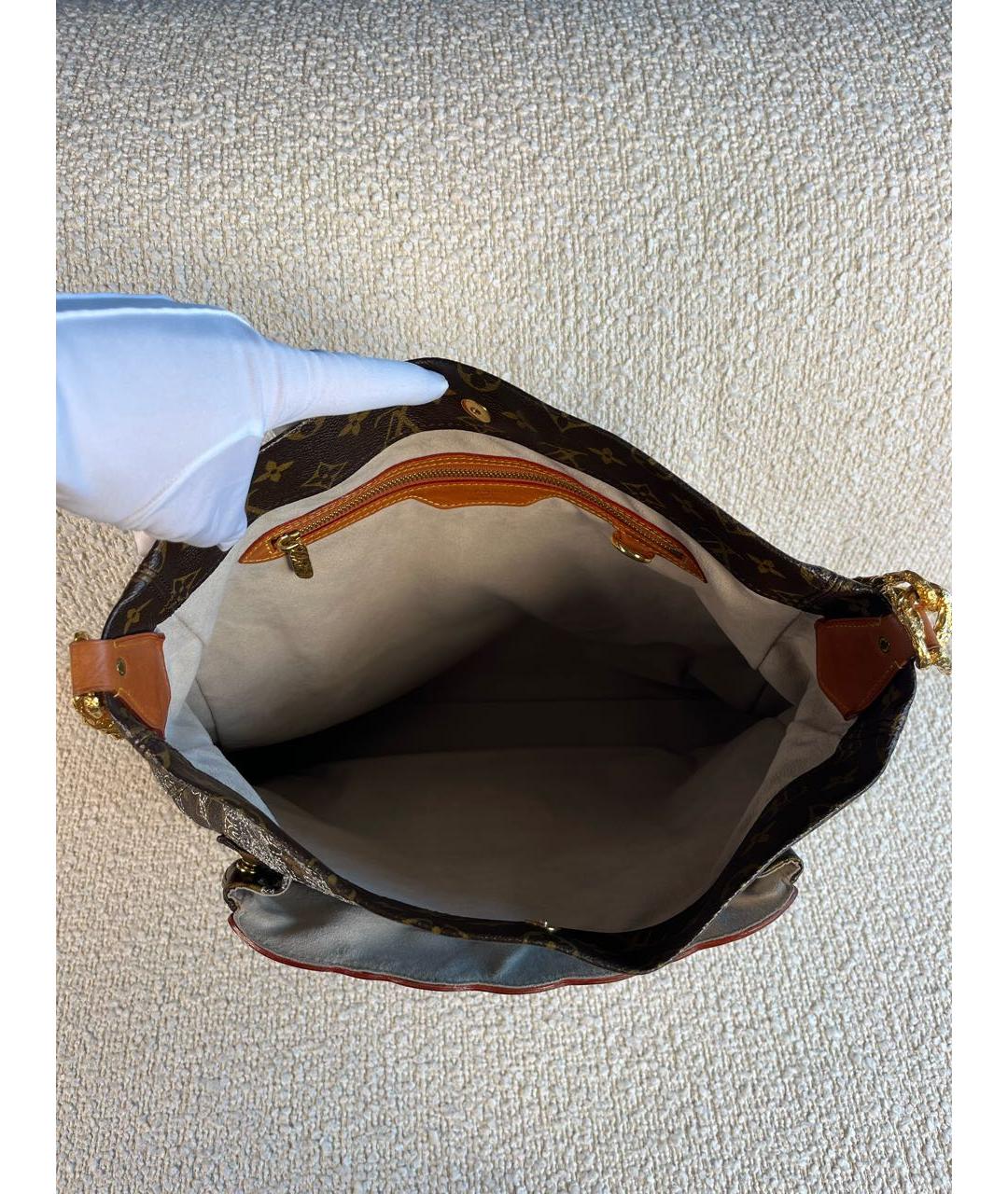 LOUIS VUITTON Коричневая канва сумка через плечо, фото 4
