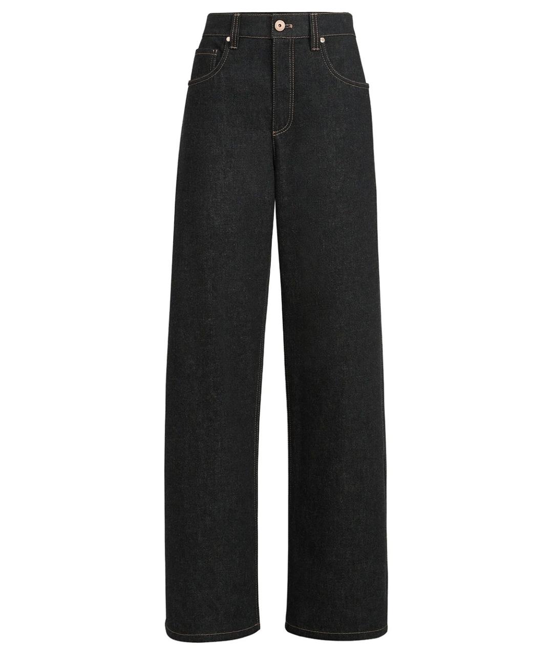 BRUNELLO CUCINELLI Черные хлопковые прямые джинсы, фото 1