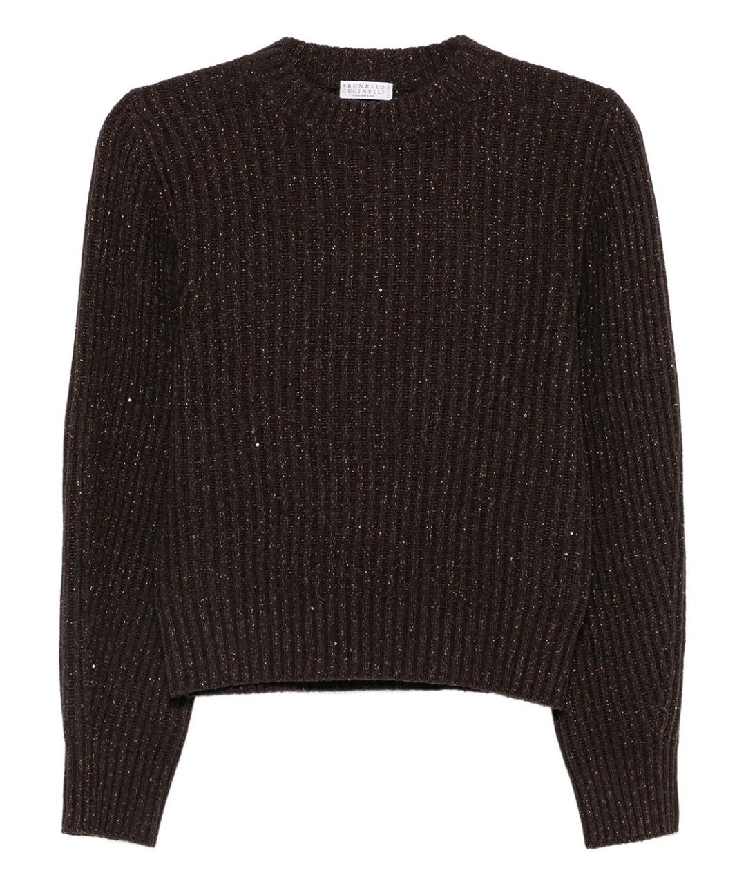 BRUNELLO CUCINELLI Коричневый кашемировый джемпер / свитер, фото 1