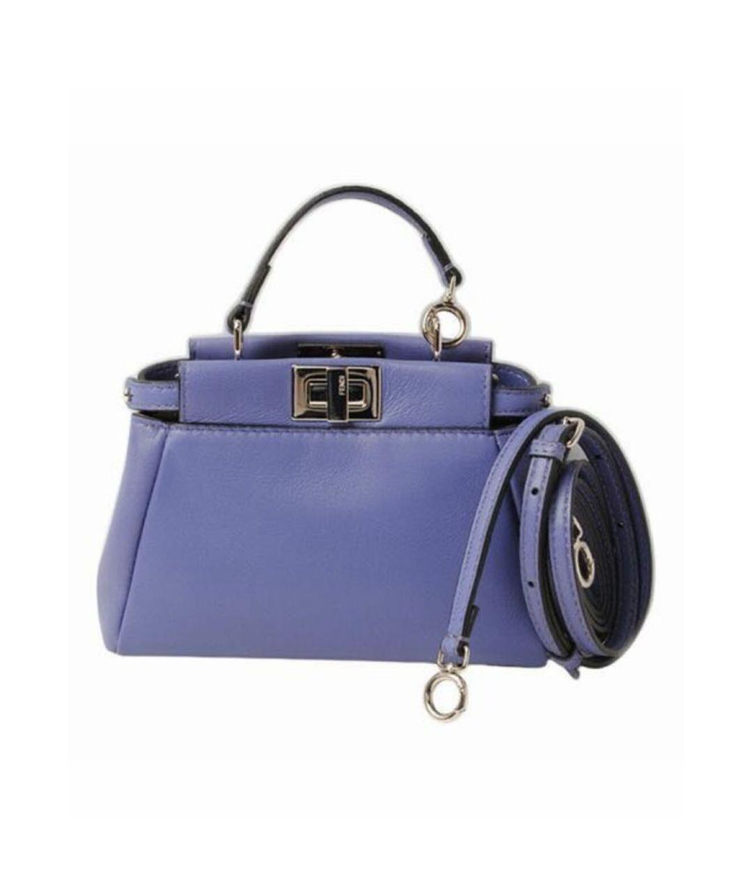 FENDI Фиолетовая кожаная сумка тоут, фото 5