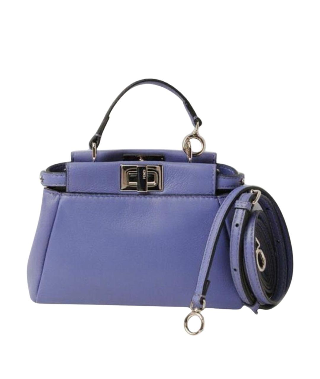 FENDI Фиолетовая кожаная сумка тоут, фото 1