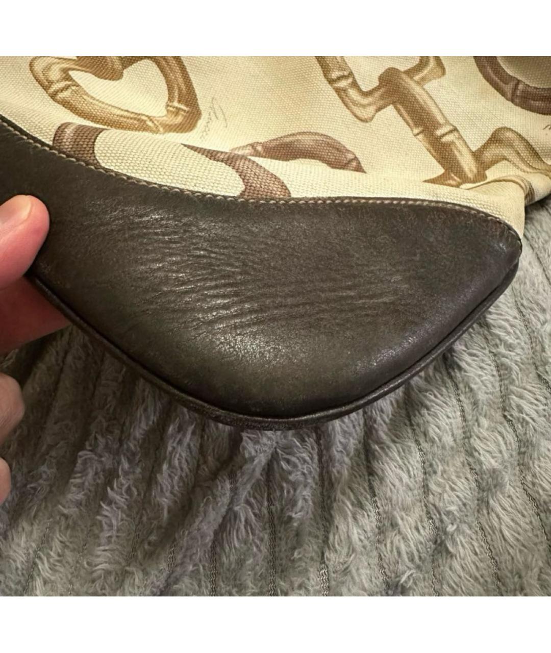 GUCCI Коричневая тканевая сумка через плечо, фото 4
