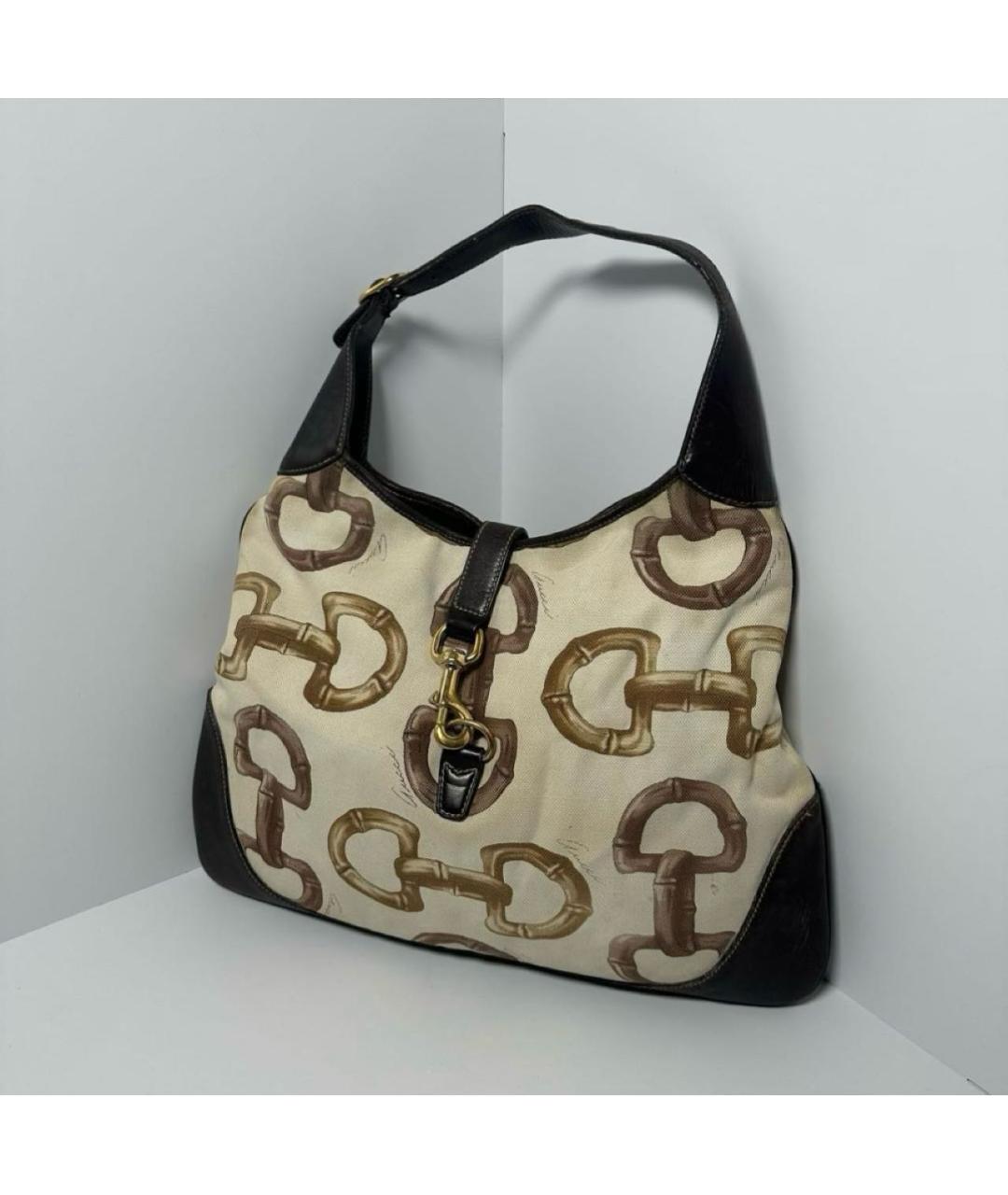 GUCCI Коричневая тканевая сумка через плечо, фото 2